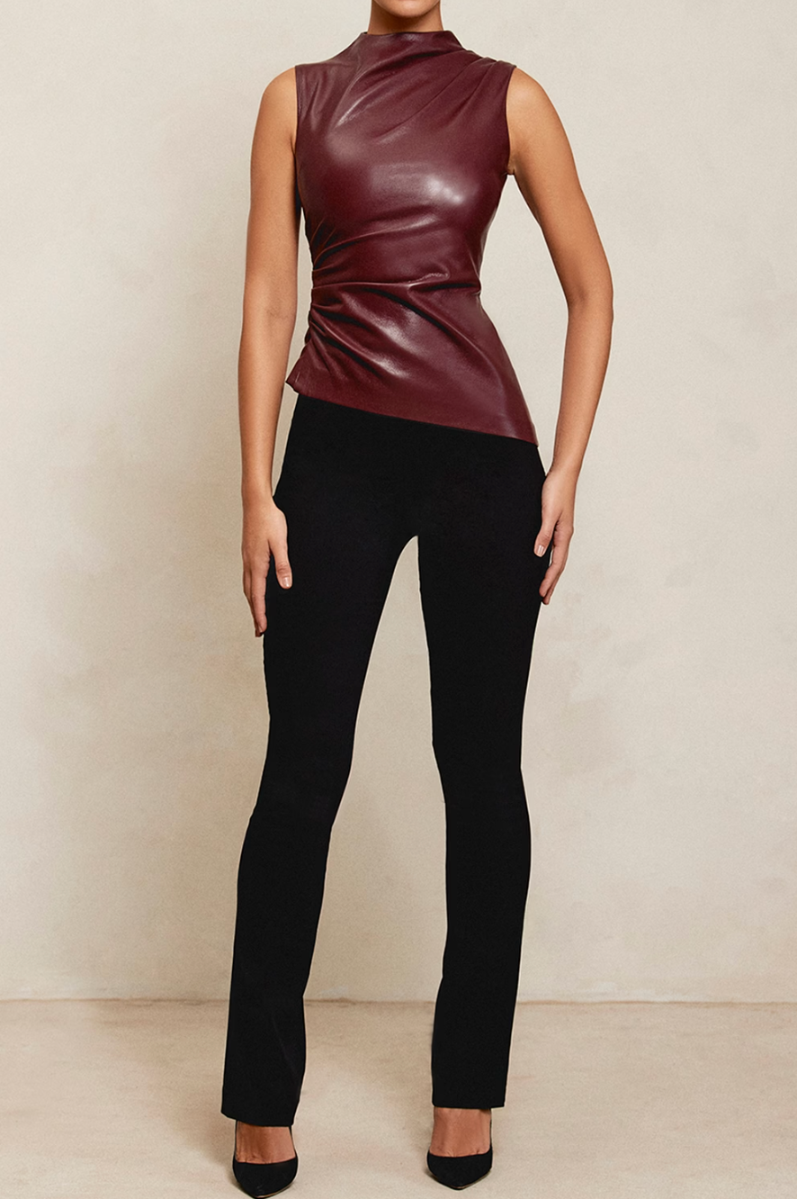 Solira - Lüks Slim-fit Deri Üst