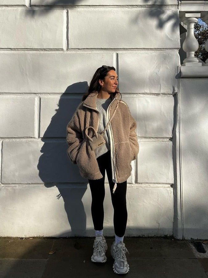 Zareen - Rahat Oversize Polar Kumaş Ceket