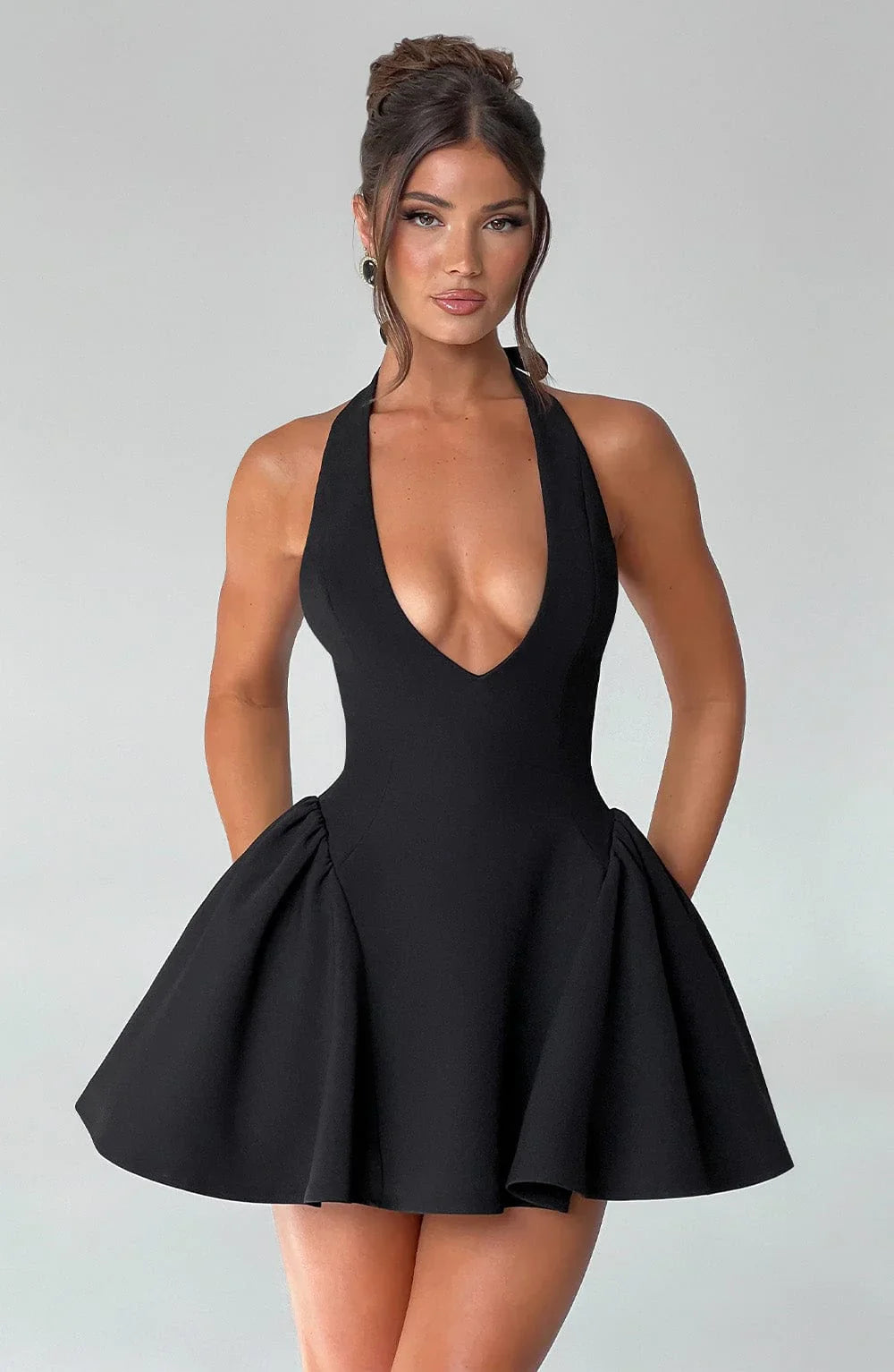 Aurora - Oyma Halter Mini Elbise