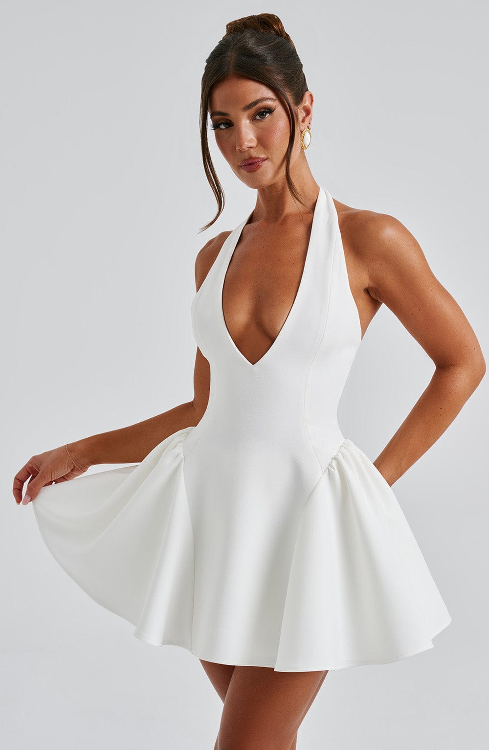 Aurora - Oyma Halter Mini Elbise