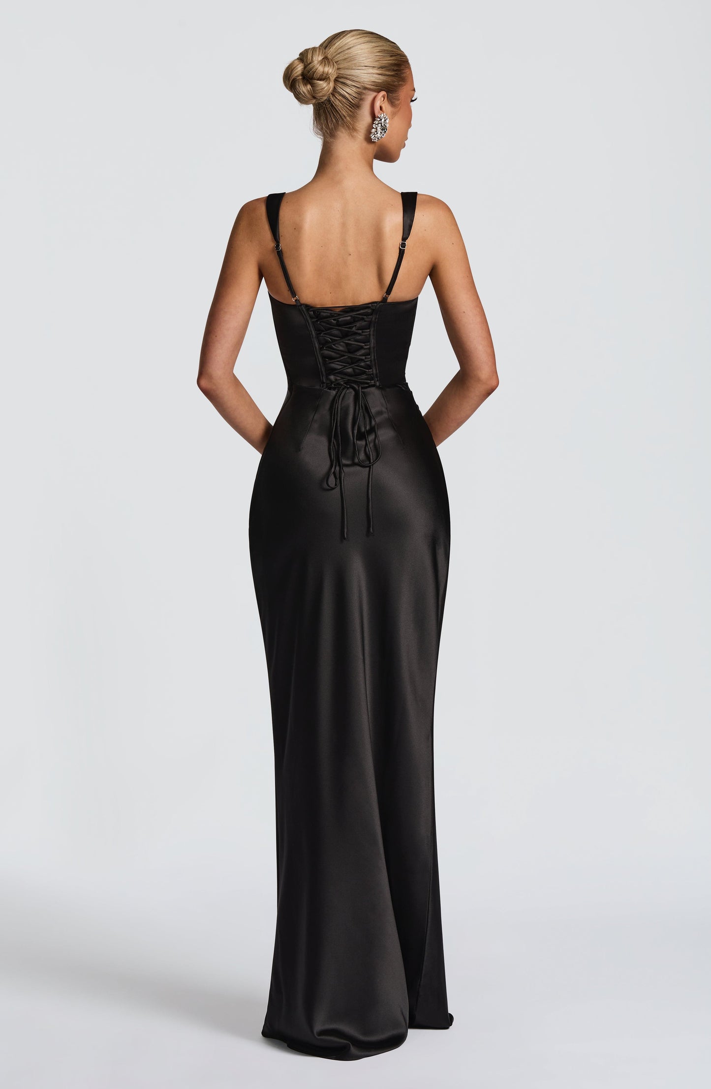 Calanthe Maxi Elbise - Siyah Niebbla