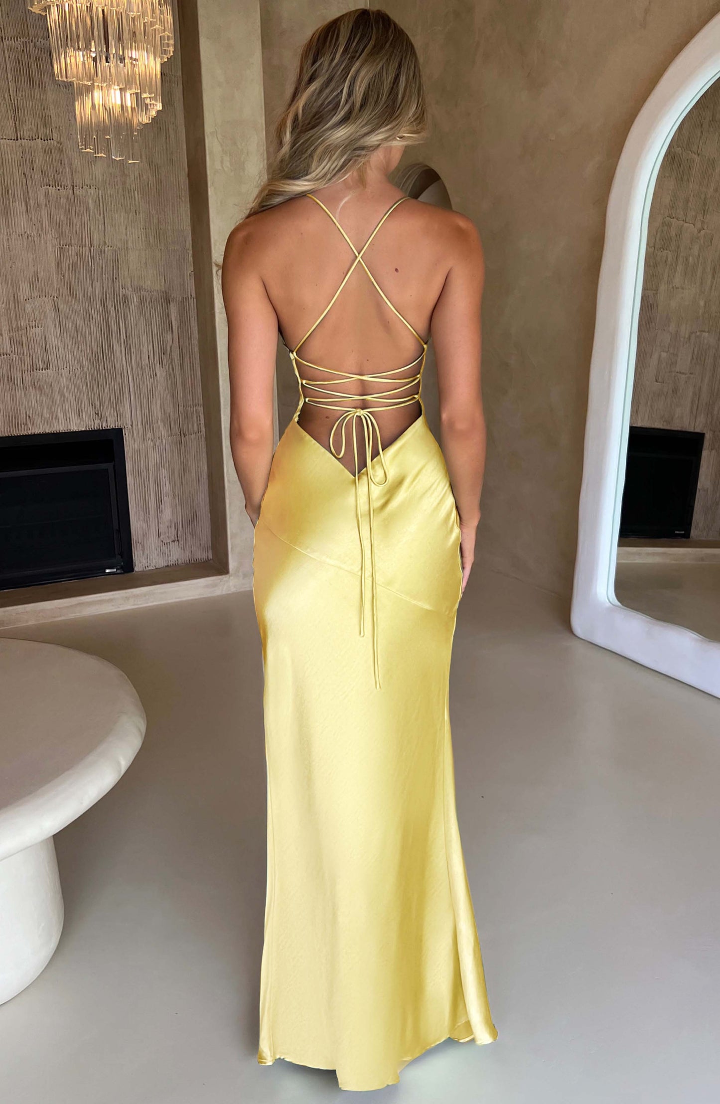 Natalie | Saten Maksi Elbise THESVELTECHIC