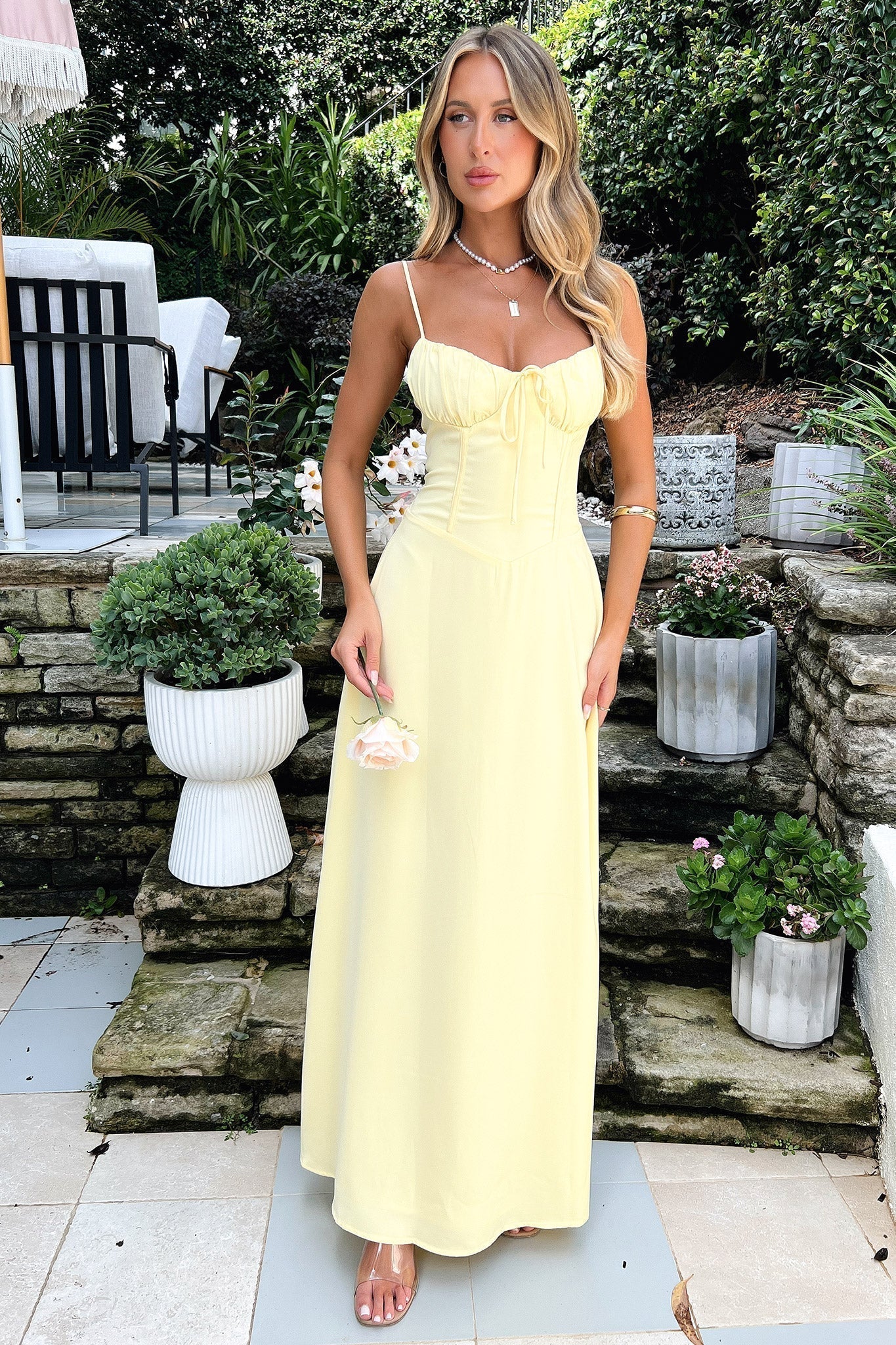 Corina - Bağcıklı Askısız Maxi Elbise Mağazam