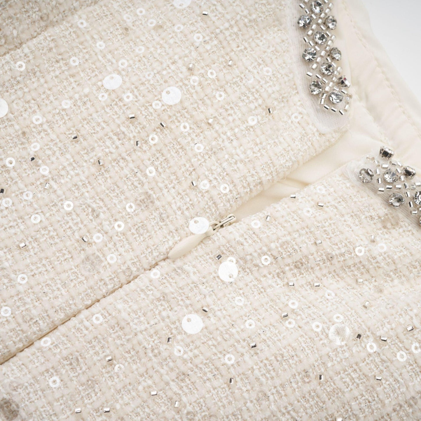 "Manon Charm" Açık Mavi Işıltılı Tweed Mini Elbise Siaora