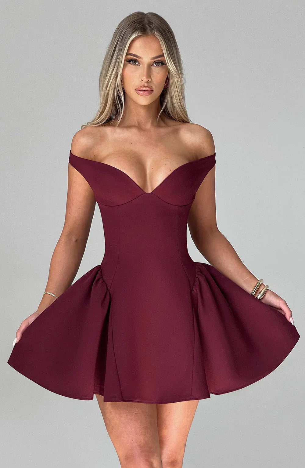 Genevieve - Off-Shoulder Mini Dress Daily Discount Hub