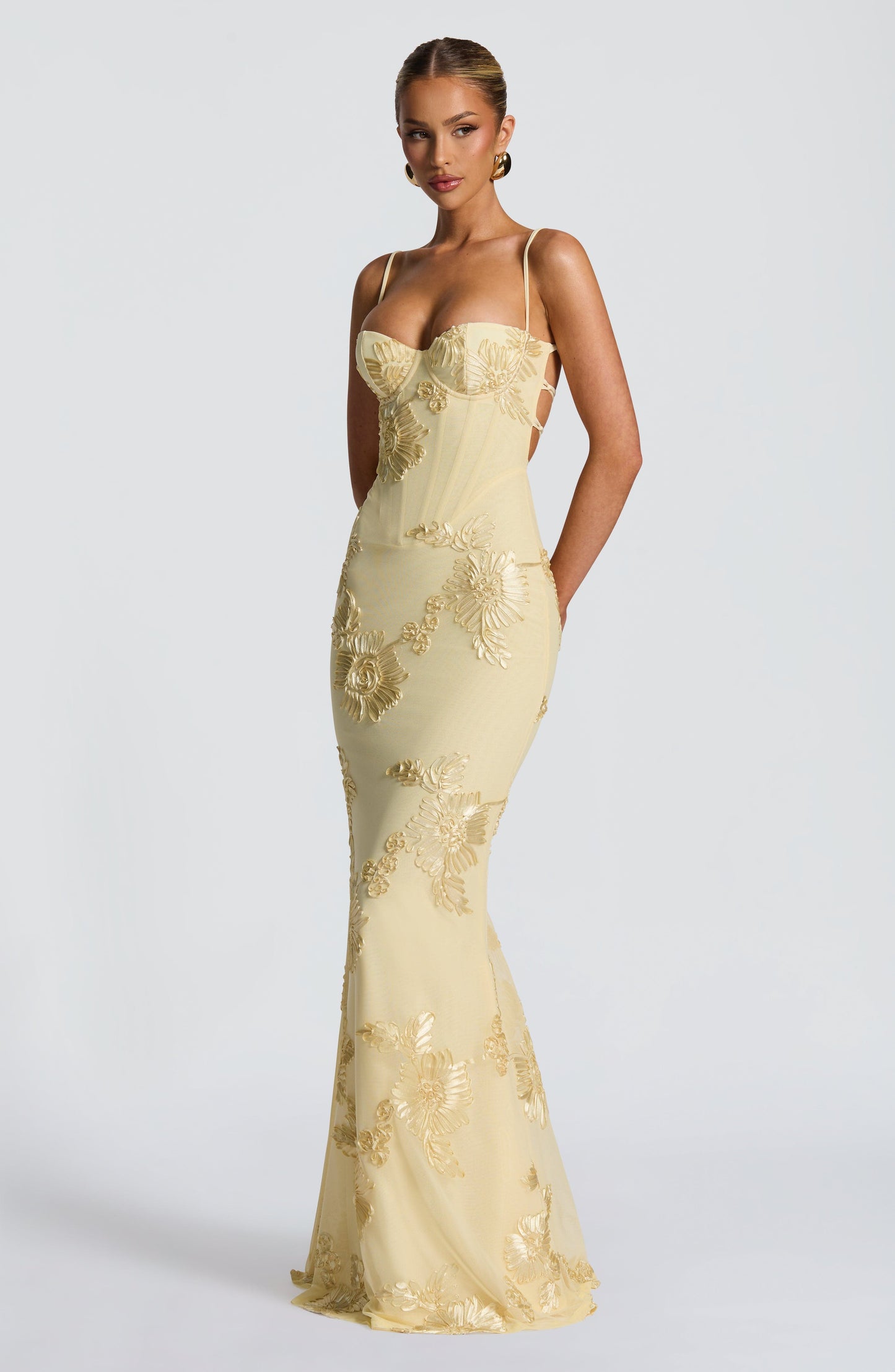 Nefertiti Maxi Elbise - Limon Sarısı Niebbla