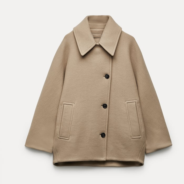 Zadie - Cepli Oversize Düğmeli Palto