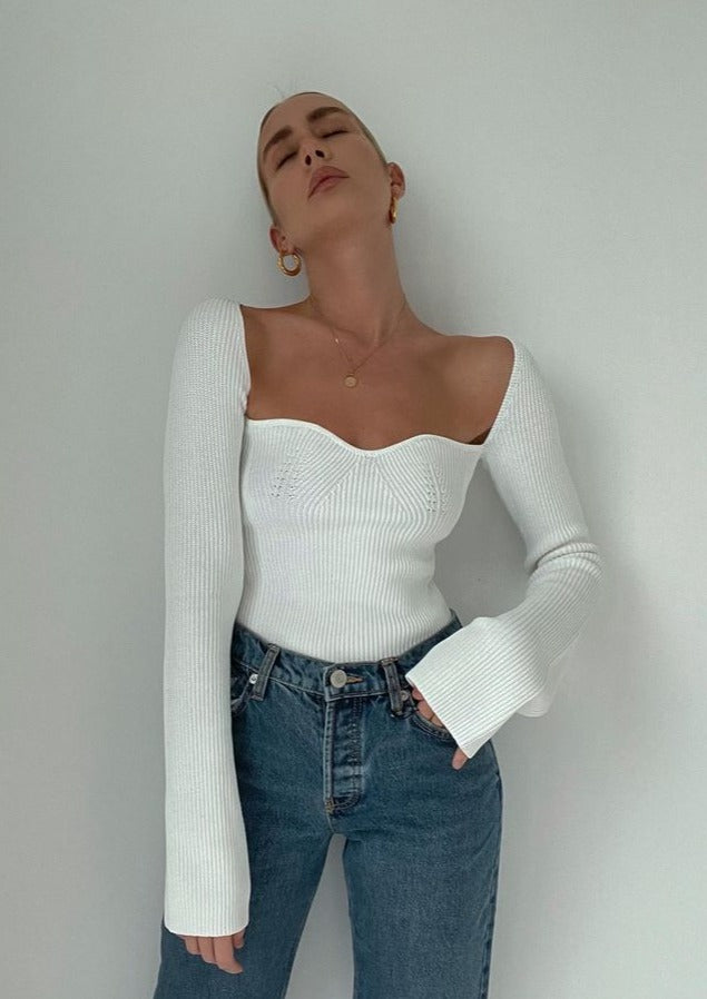 Tahlie - Kare Yaka Bodycon Üst
