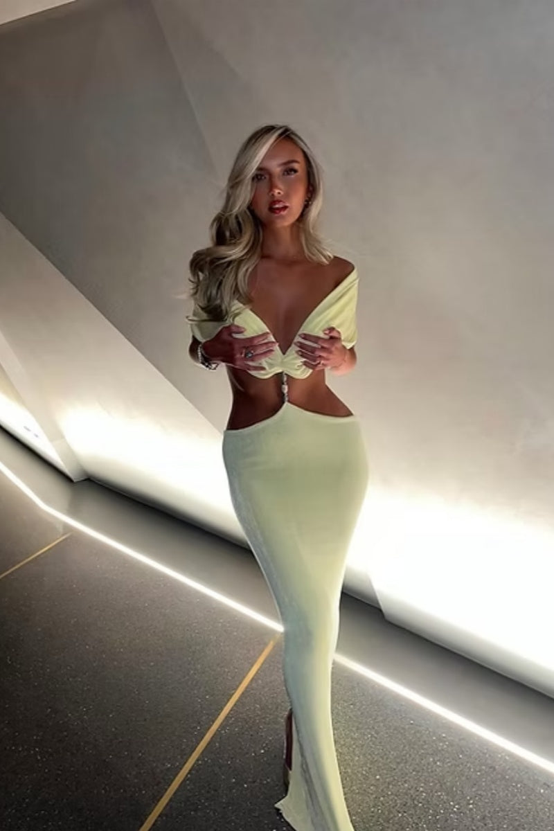 Limon Perla Uzun Elbise Niebbla