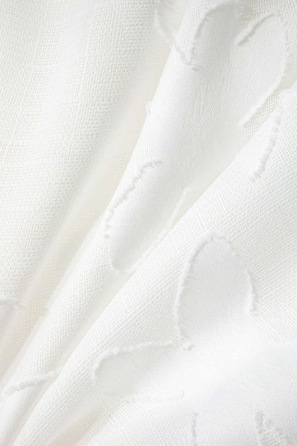 Çiçek Desenli Dokulu Örgü Bağcıklı Maxi Elbise Olyssatr