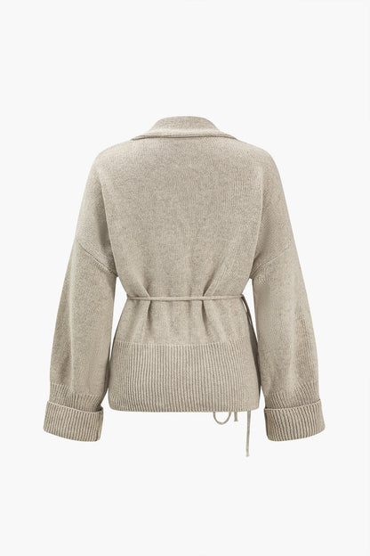 Sweater Tie-Up V-Neck Hırka Niebbla