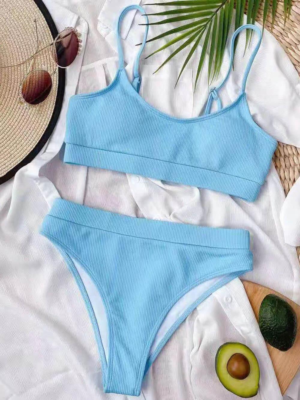 Şık U Yakalı Kolsuz Bikini Niebbla