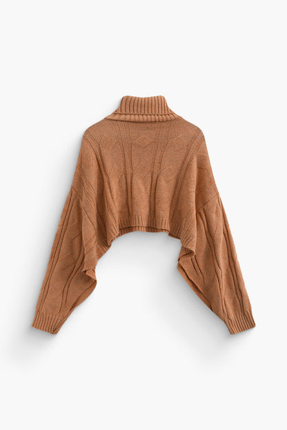 Basic Solid Knit Mock Kazak Siaora