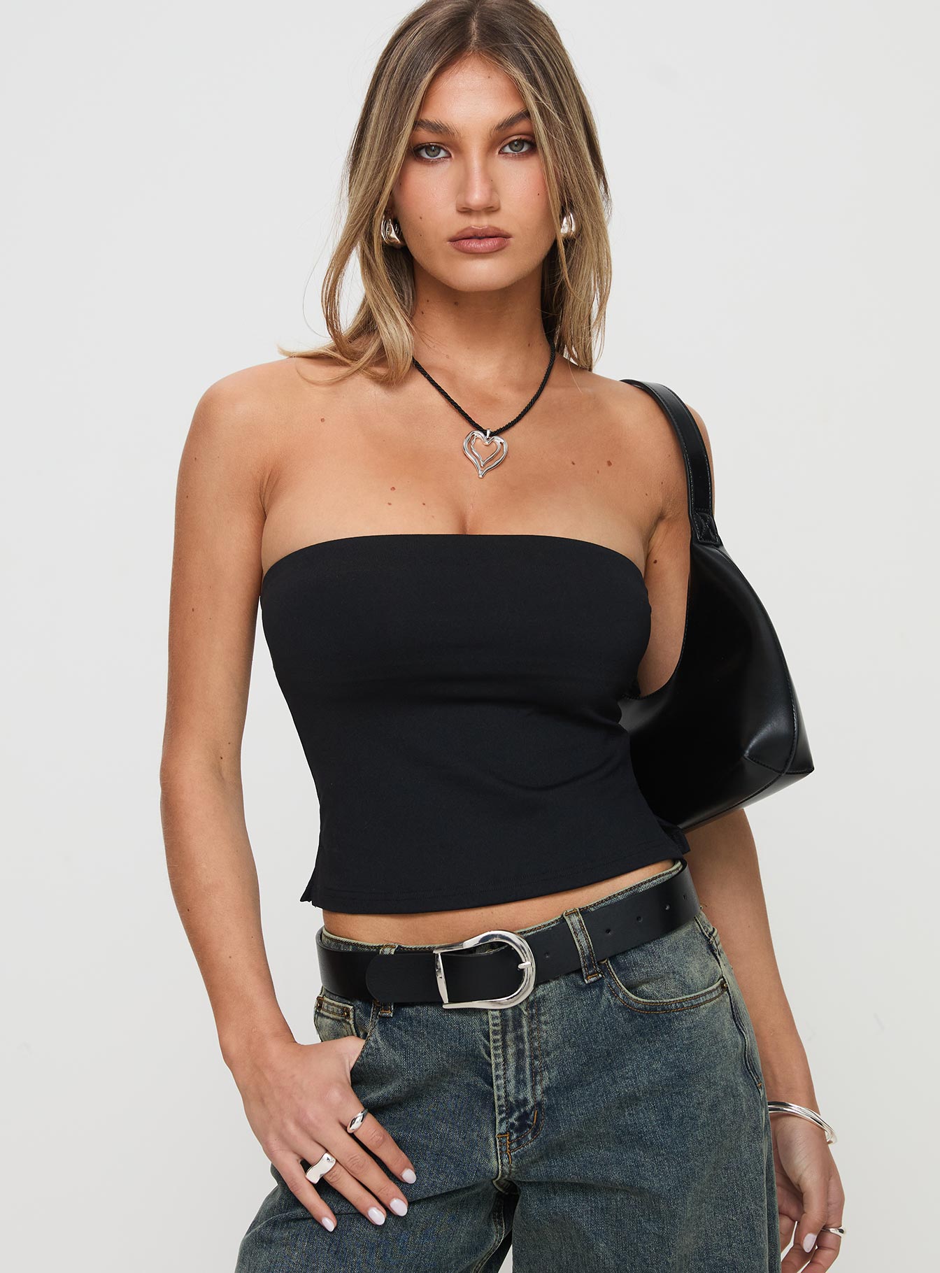 Aurorah Strapless Siyah Üst Niebbla