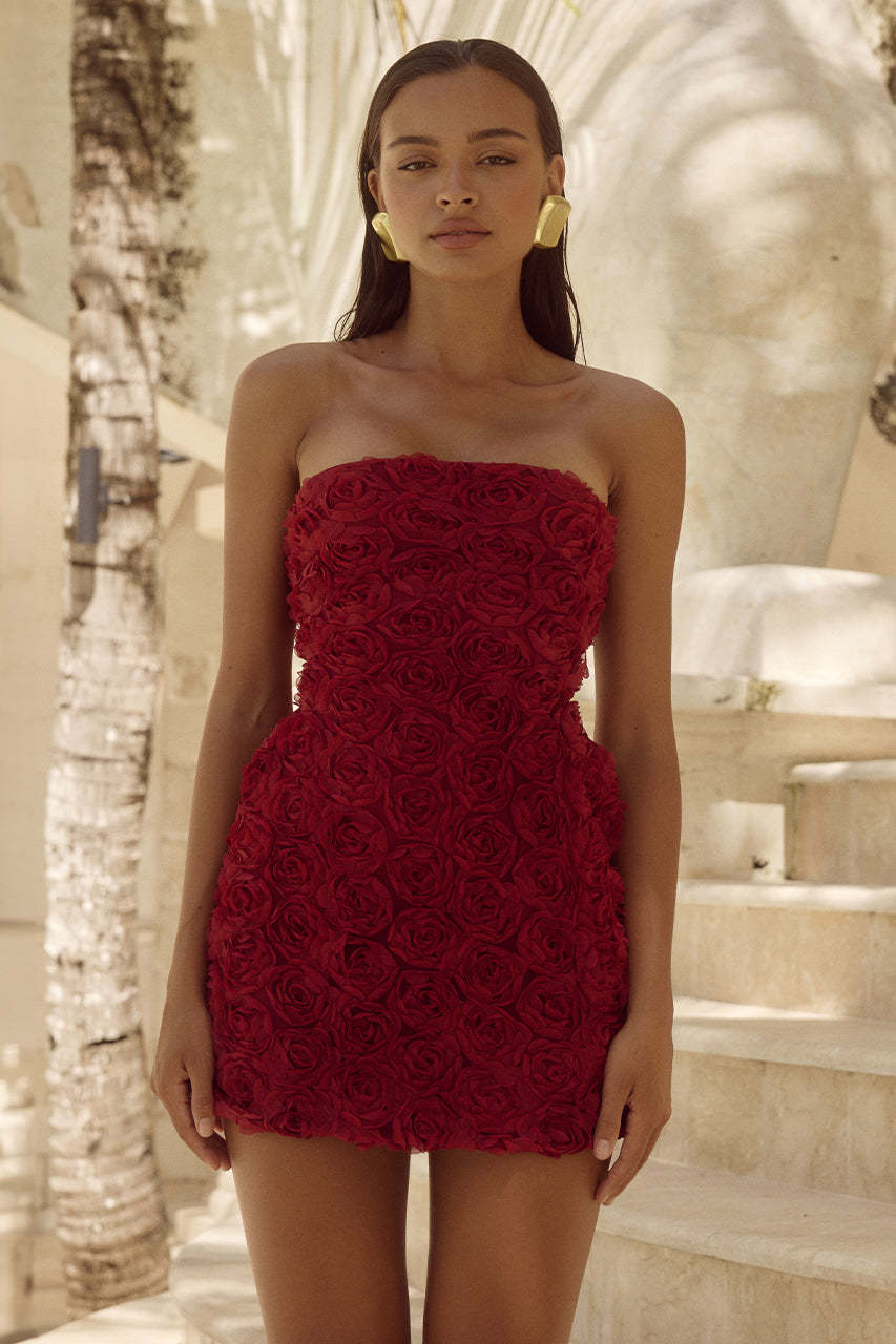Blossom Flame Mini Elbise Niebbla