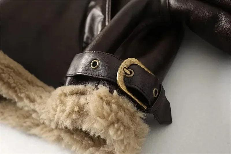 Kürklü Aviator Deri Ceket Siaora