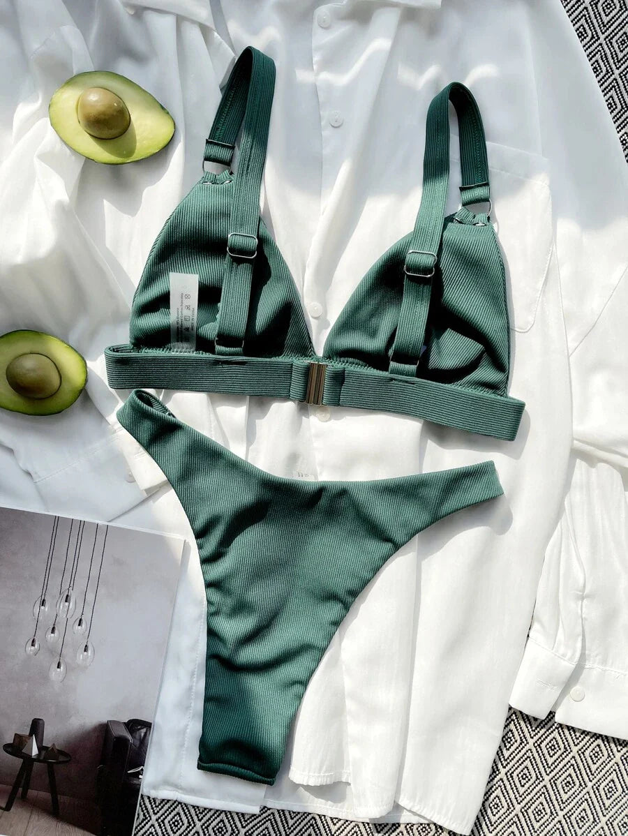 Halka Detaylı Sade Gündelik Bikini Takımı Niebbla