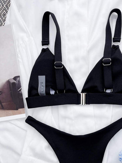 Halka Detaylı Sade Gündelik Bikini Takımı Niebbla