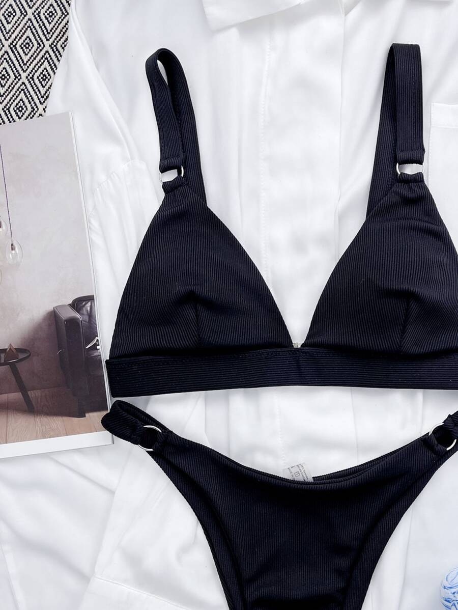Halka Detaylı Sade Gündelik Bikini Takımı Niebbla