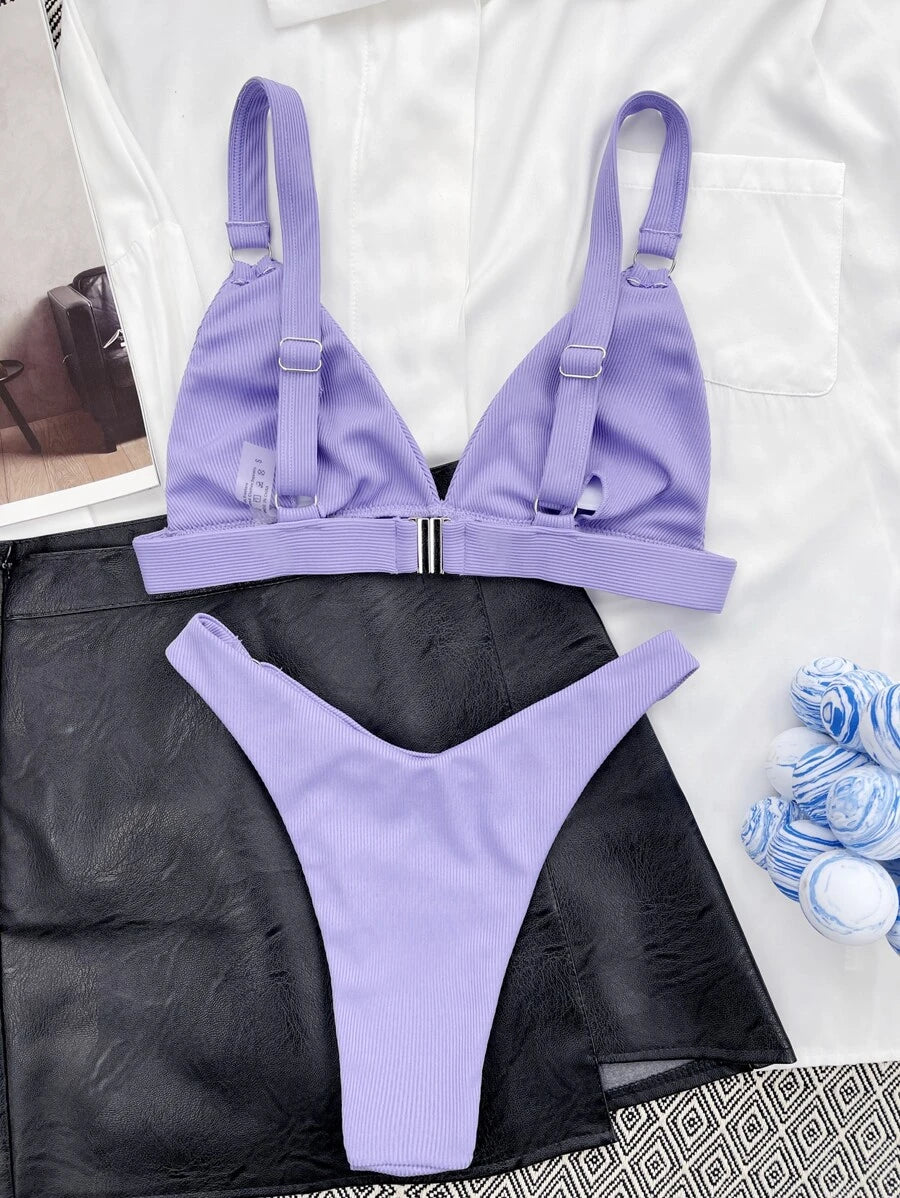 Halka Detaylı Sade Gündelik Bikini Takımı Niebbla