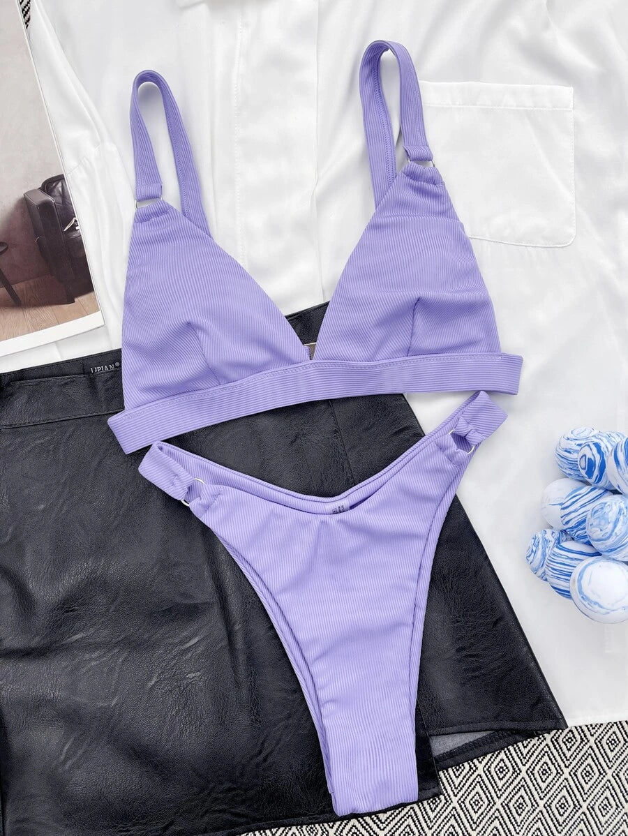 Halka Detaylı Sade Gündelik Bikini Takımı Niebbla