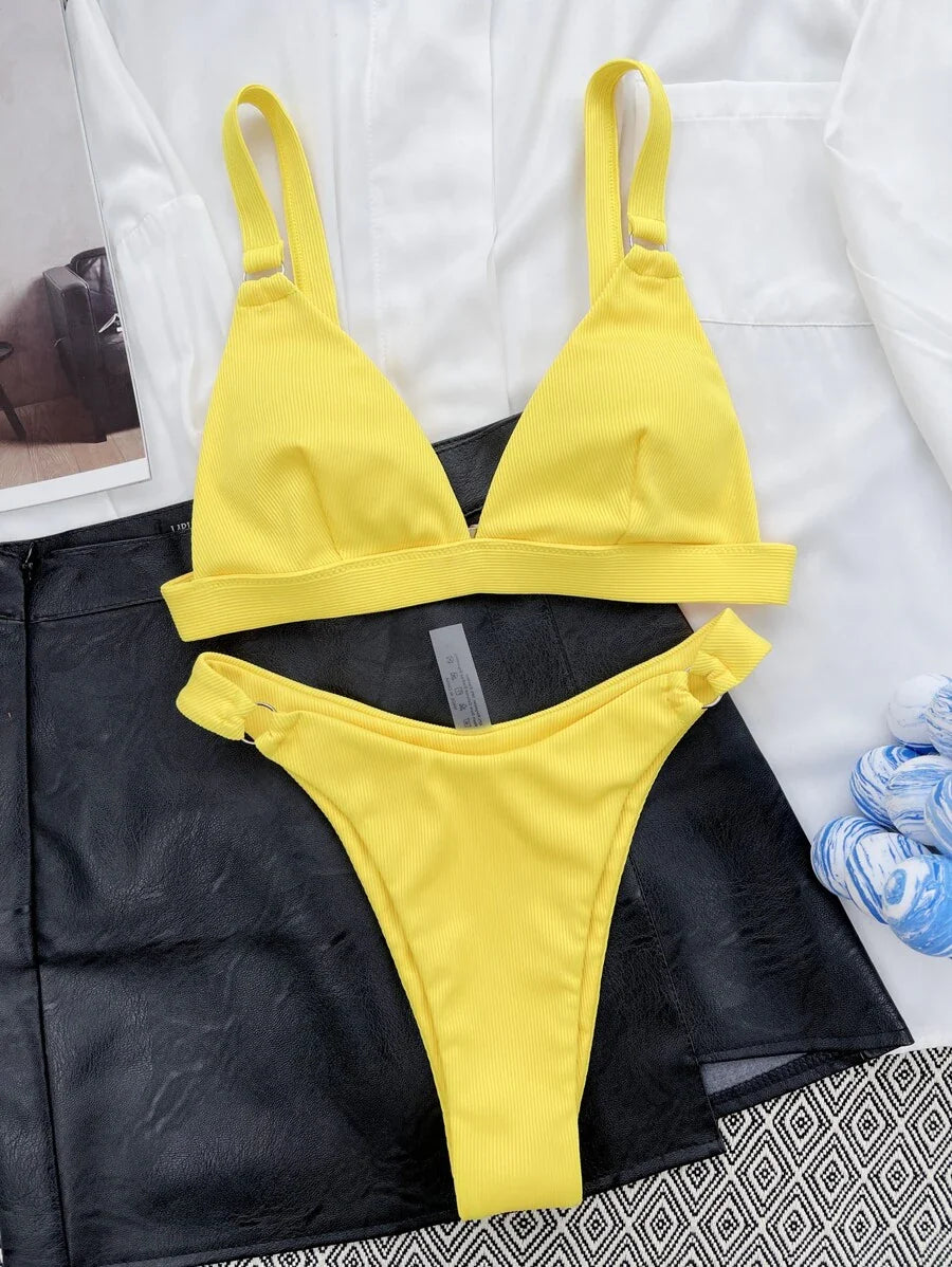Halka Detaylı Sade Gündelik Bikini Takımı Niebbla