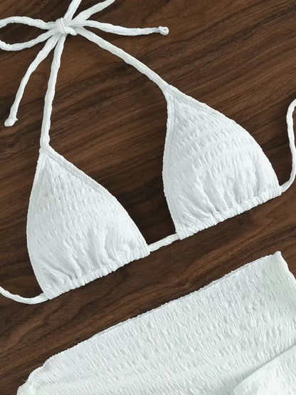 3 Parça Bikini Ve Düğümlü Mini Etek Takımı Niebbla