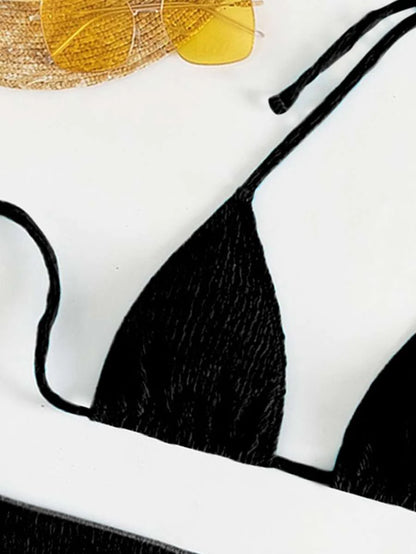 3 Parça Bikini Ve Düğümlü Mini Etek Takımı Niebbla