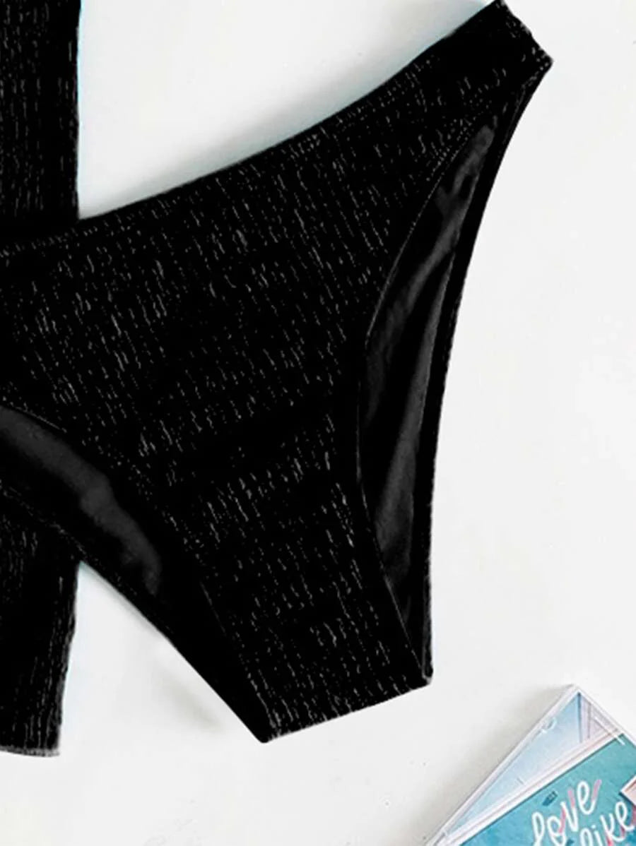 3 Parça Bikini Ve Düğümlü Mini Etek Takımı Niebbla