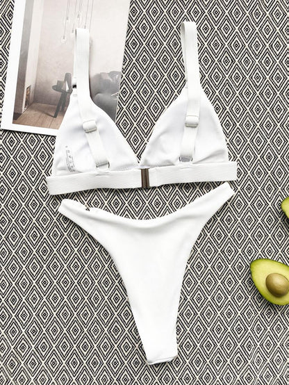 Halka Detaylı Sade Gündelik Bikini Takımı Niebbla