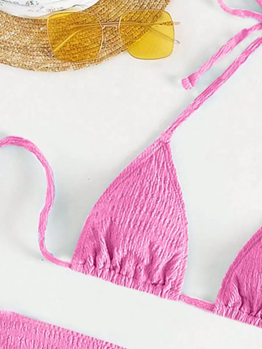 3 Parça Bikini Ve Düğümlü Mini Etek Takımı Niebbla
