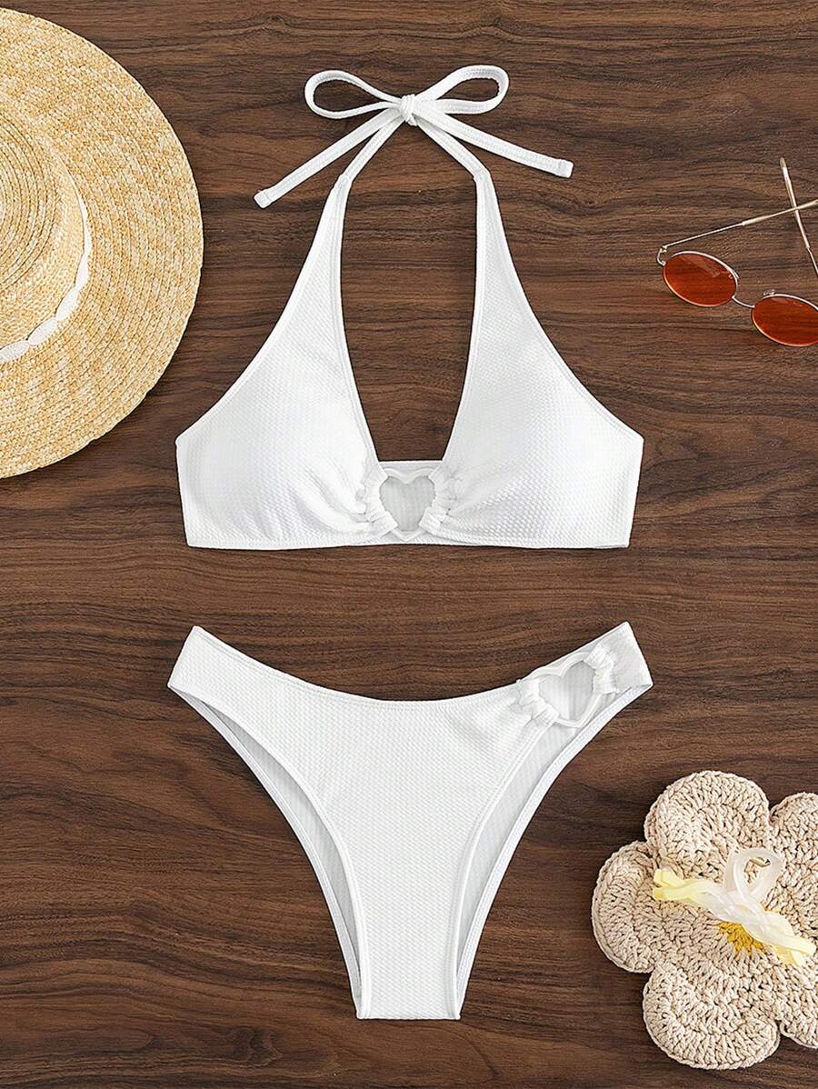 Halka Detaylı Sade Bikini Takımı Niebbla