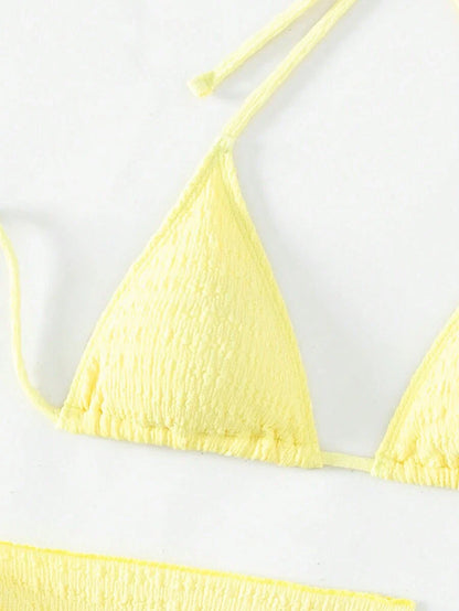 3 Parça Bikini Ve Düğümlü Mini Etek Takımı Niebbla