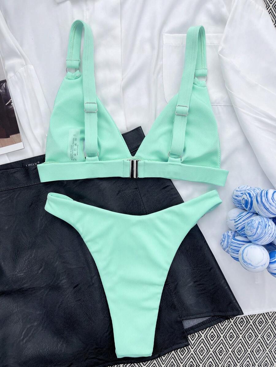 Halka Detaylı Sade Gündelik Bikini Takımı Niebbla