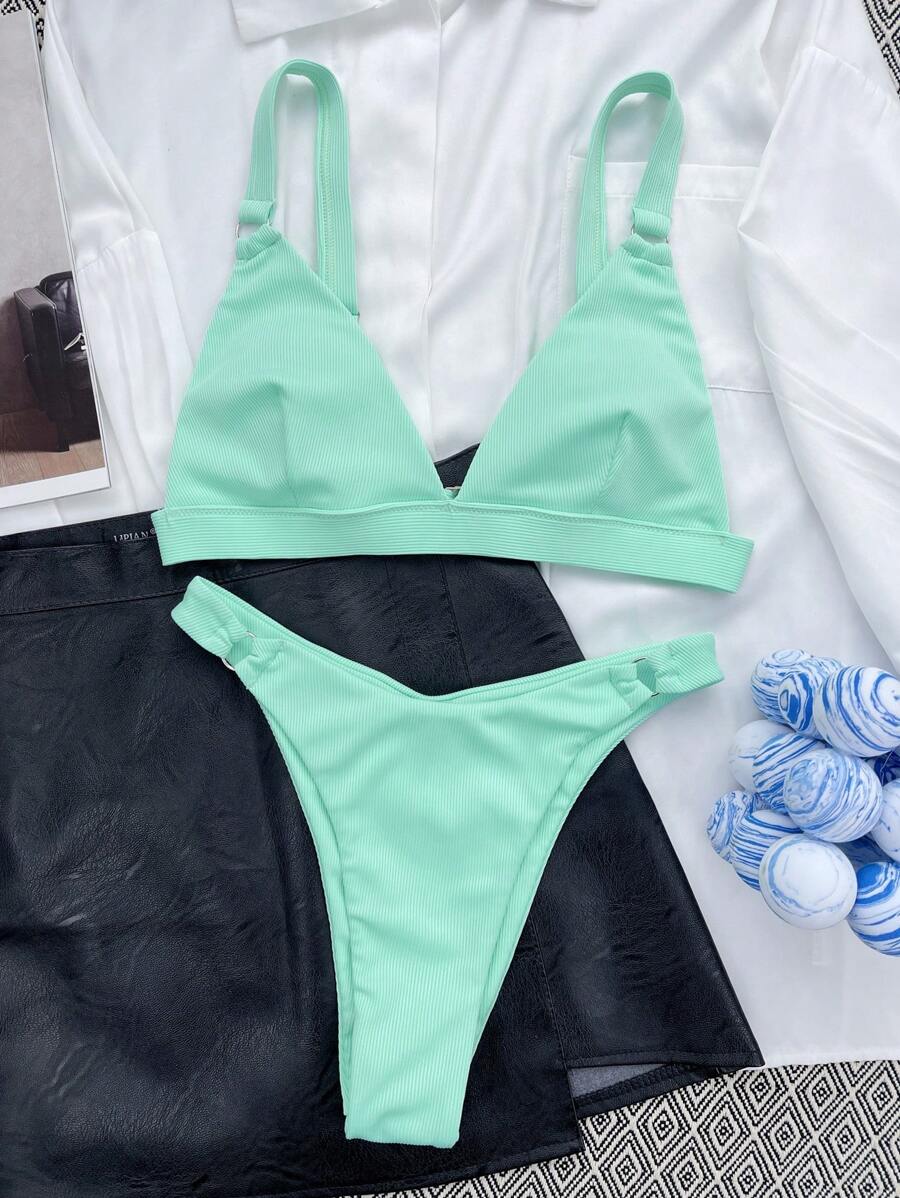 Halka Detaylı Sade Gündelik Bikini Takımı Niebbla