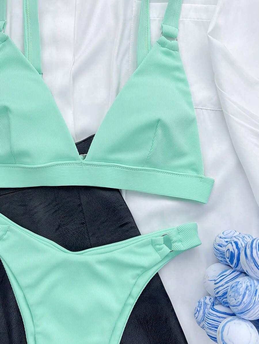 Halka Detaylı Sade Gündelik Bikini Takımı Niebbla