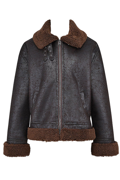 Madden Kahverengi Vegan Shearling Aviator Mont Niebbla