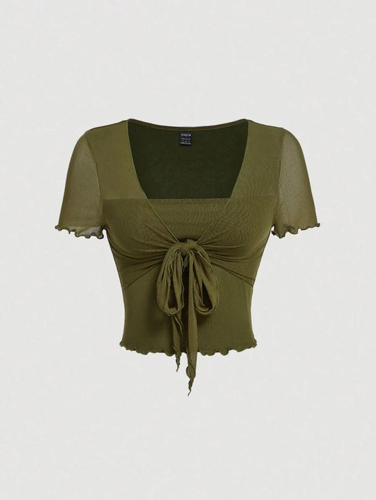 Bağcık Detaylı Romantik Crop Niebbla