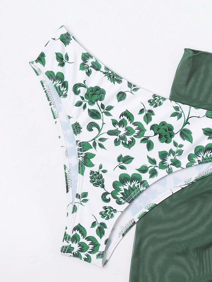 Düğüm Detaylı Çiçek Desenli Bikini Takımı Niebbla