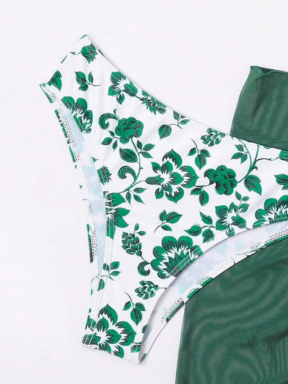 Düğüm Detaylı Çiçek Desenli Bikini Takımı Niebbla