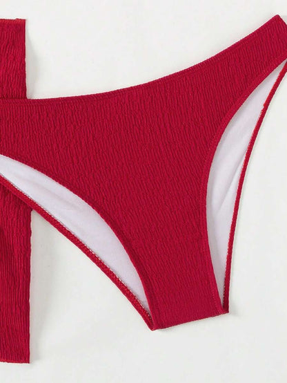 3 Parça Bikini Ve Düğümlü Mini Etek Takımı Niebbla