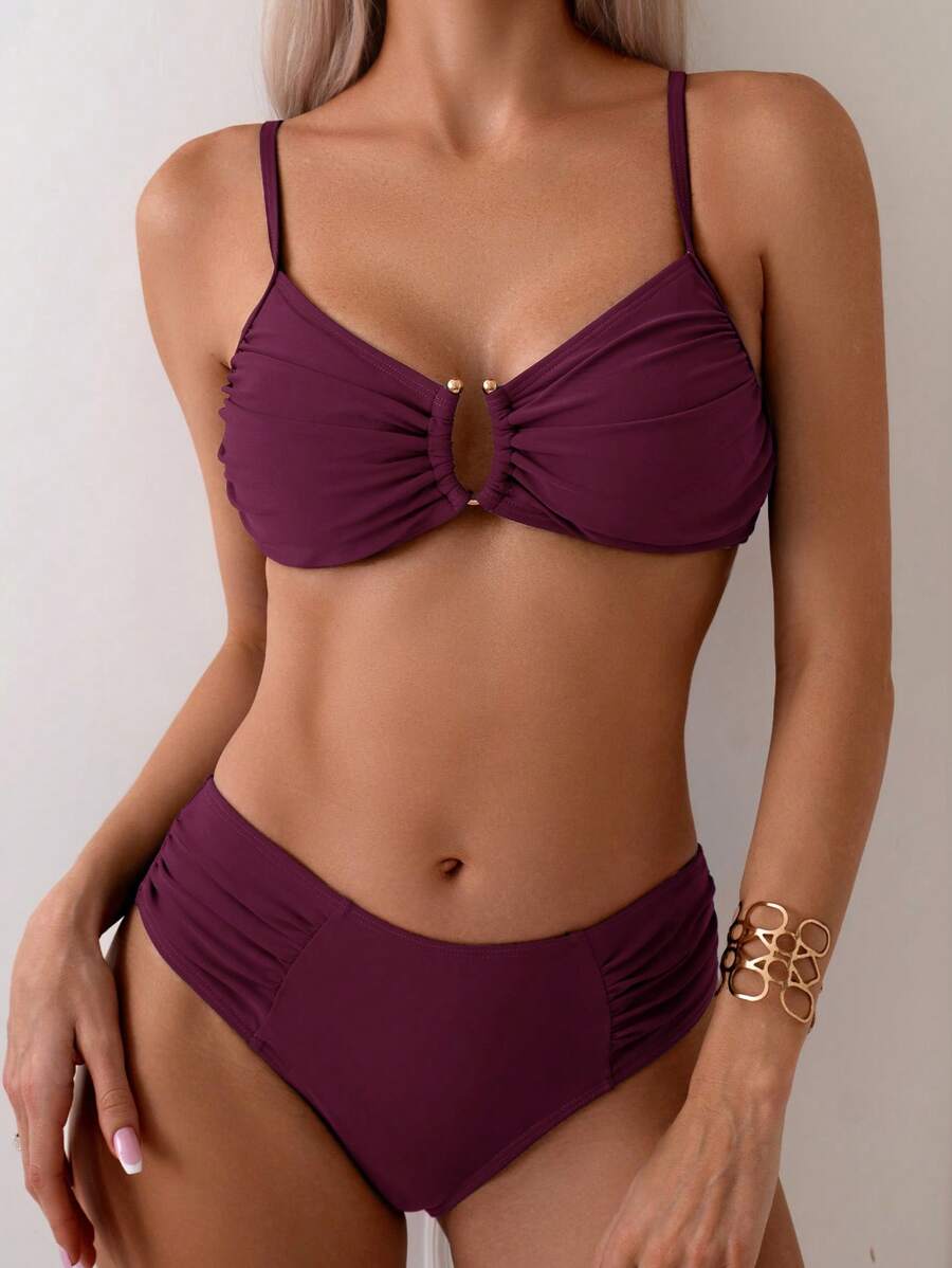 Halka Dantelli Sade Bikini Takımı Niebbla