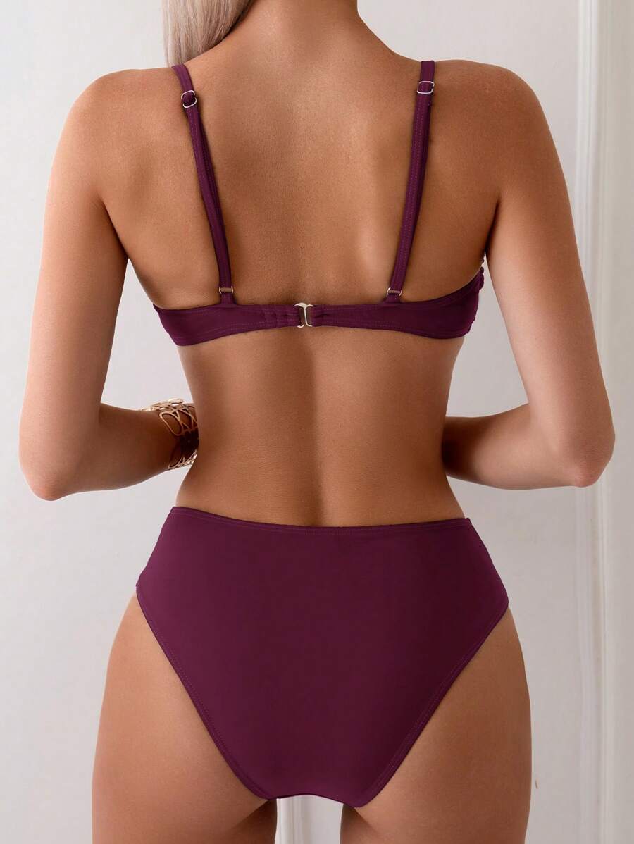 Halka Dantelli Sade Bikini Takımı Niebbla