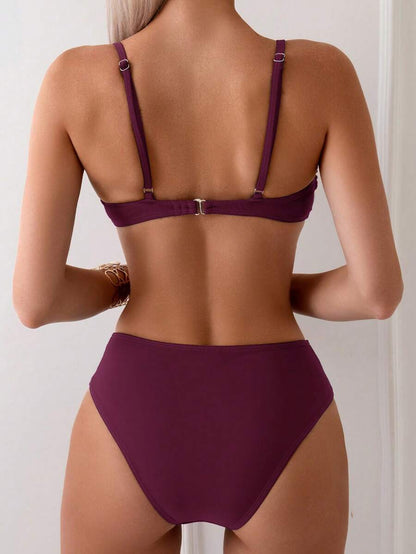 Halka Dantelli Sade Bikini Takımı Niebbla