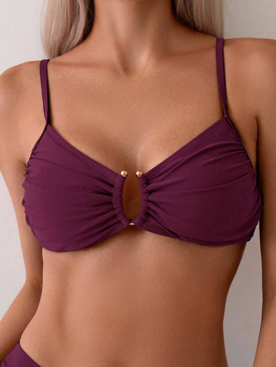 Halka Dantelli Sade Bikini Takımı Niebbla