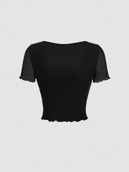 Bağcık Detaylı Romantik Crop Niebbla