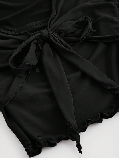 Bağcık Detaylı Romantik Crop Niebbla