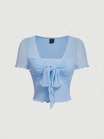 Bağcık Detaylı Romantik Crop Niebbla