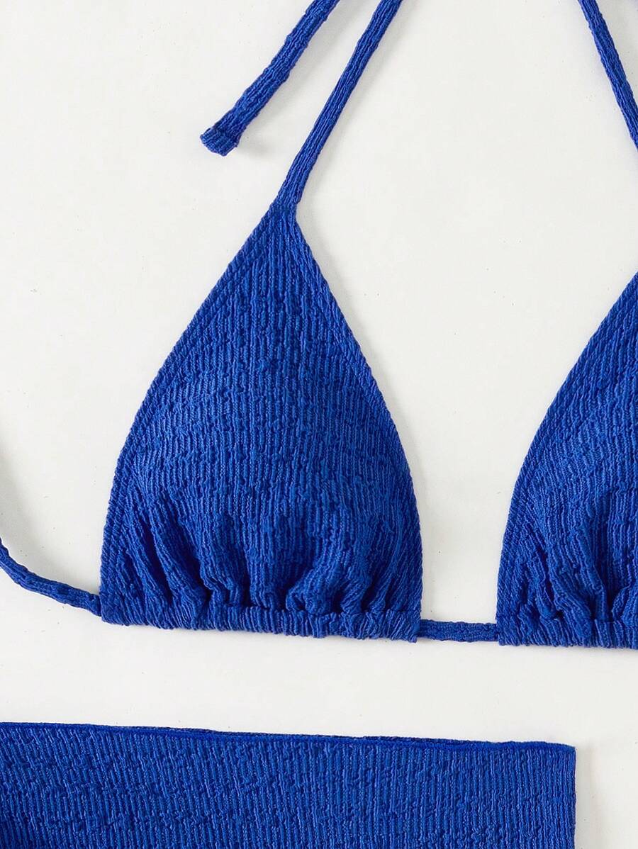 3 Parça Bikini Ve Düğümlü Mini Etek Takımı Niebbla