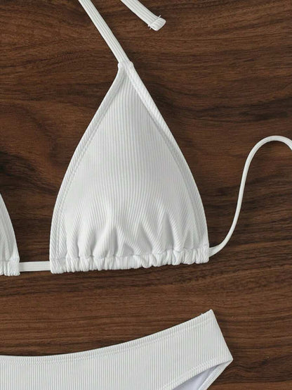 Çiçek Desenli Halter Bağcıklı Bikini Takımı Niebbla